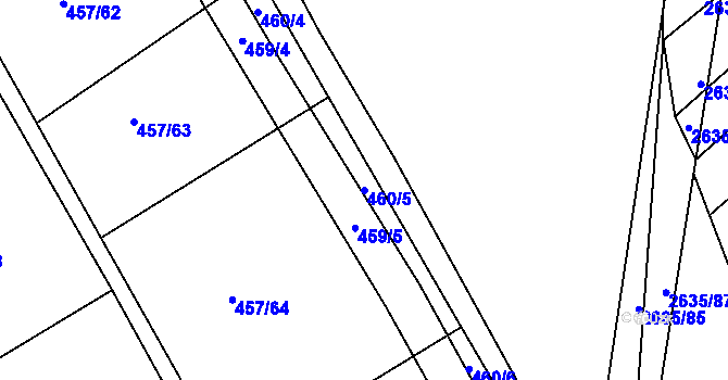 Parcela st. 460/5 v KÚ Kašnice, Katastrální mapa