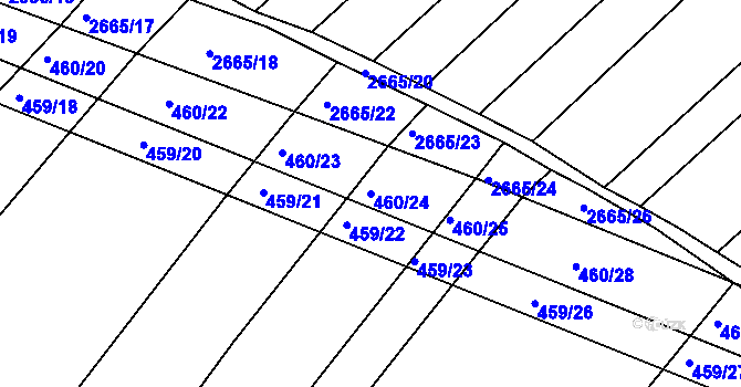 Parcela st. 460/24 v KÚ Kašnice, Katastrální mapa