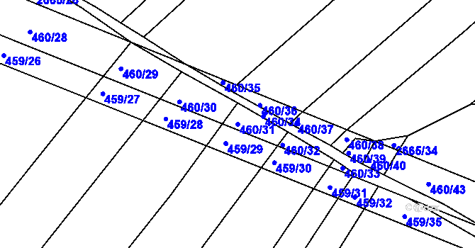 Parcela st. 460/31 v KÚ Kašnice, Katastrální mapa