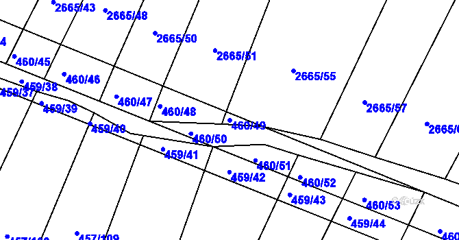 Parcela st. 460/49 v KÚ Kašnice, Katastrální mapa