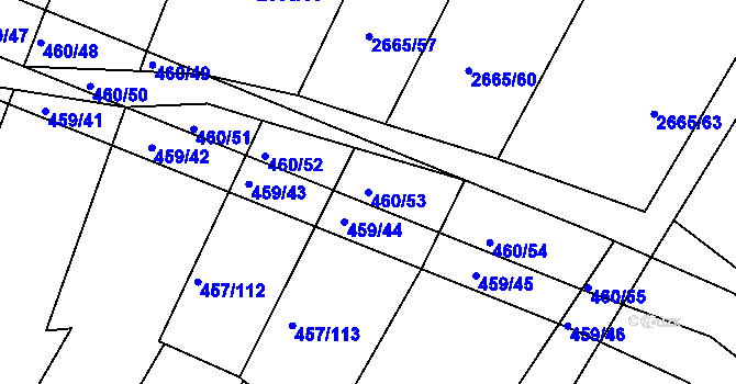 Parcela st. 460/53 v KÚ Kašnice, Katastrální mapa