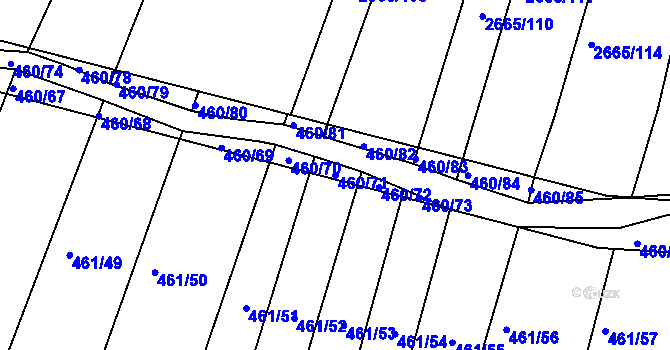 Parcela st. 460/71 v KÚ Kašnice, Katastrální mapa