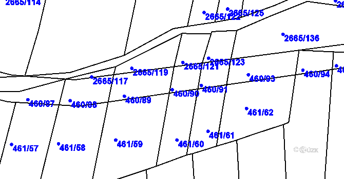 Parcela st. 460/90 v KÚ Kašnice, Katastrální mapa