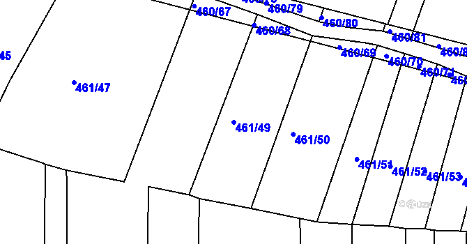 Parcela st. 461/49 v KÚ Kašnice, Katastrální mapa