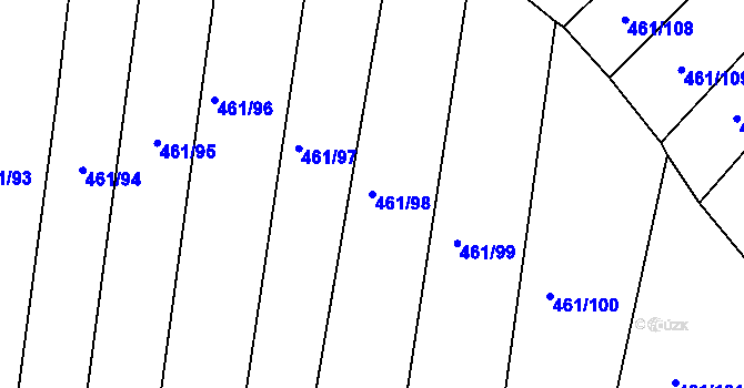 Parcela st. 461/98 v KÚ Kašnice, Katastrální mapa
