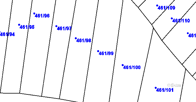 Parcela st. 461/99 v KÚ Kašnice, Katastrální mapa