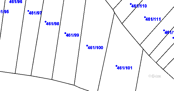 Parcela st. 461/100 v KÚ Kašnice, Katastrální mapa