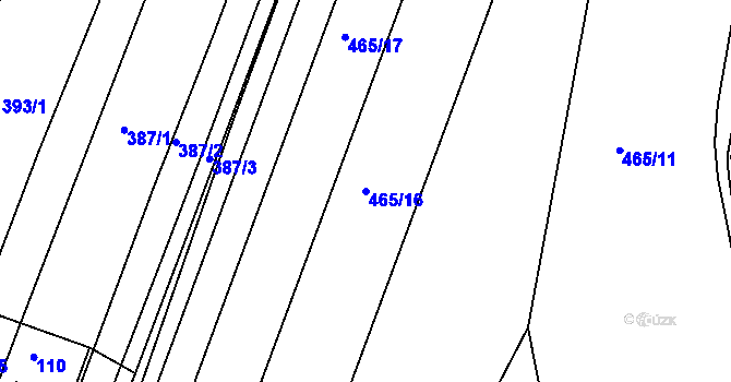 Parcela st. 465/16 v KÚ Kašnice, Katastrální mapa