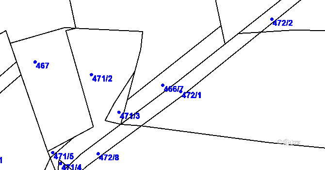Parcela st. 466/7 v KÚ Kašnice, Katastrální mapa