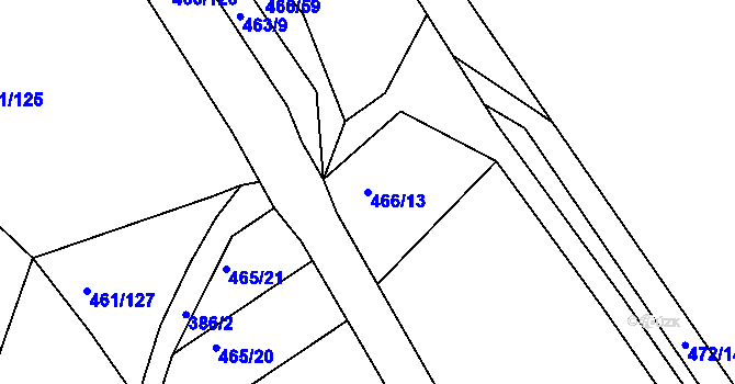 Parcela st. 466/13 v KÚ Kašnice, Katastrální mapa