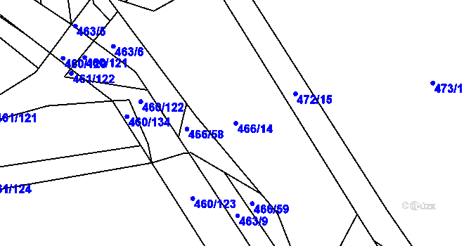 Parcela st. 466/14 v KÚ Kašnice, Katastrální mapa