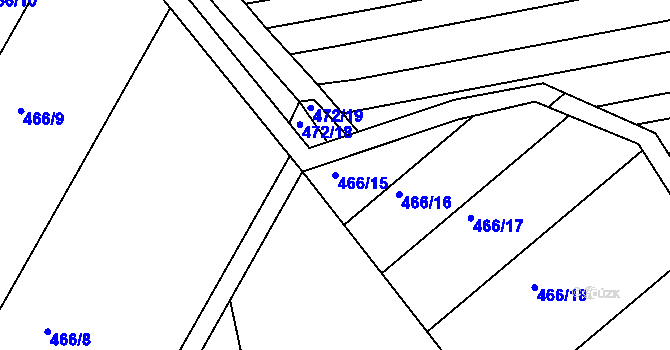 Parcela st. 466/15 v KÚ Kašnice, Katastrální mapa