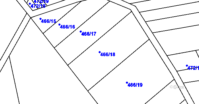 Parcela st. 466/18 v KÚ Kašnice, Katastrální mapa