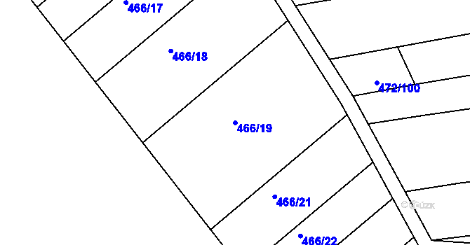 Parcela st. 466/19 v KÚ Kašnice, Katastrální mapa