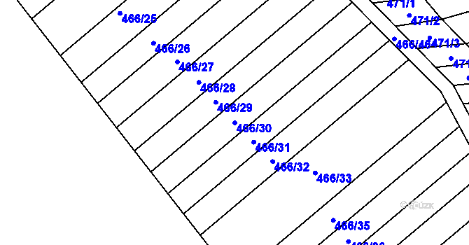 Parcela st. 466/30 v KÚ Kašnice, Katastrální mapa