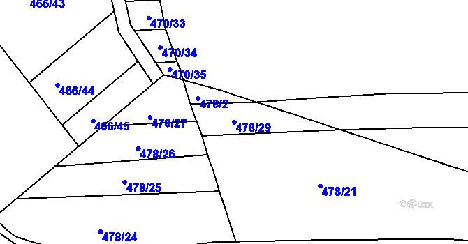 Parcela st. 478/29 v KÚ Kašnice, Katastrální mapa