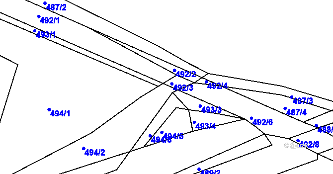 Parcela st. 493/2 v KÚ Kašnice, Katastrální mapa
