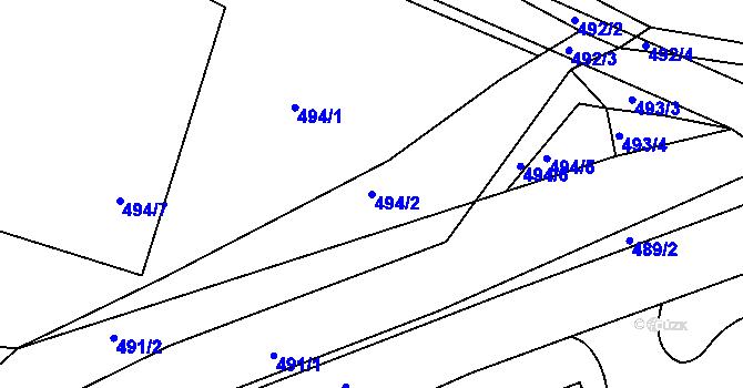 Parcela st. 494/2 v KÚ Kašnice, Katastrální mapa