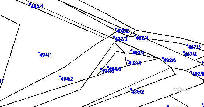 Parcela st. 494/3 v KÚ Kašnice, Katastrální mapa