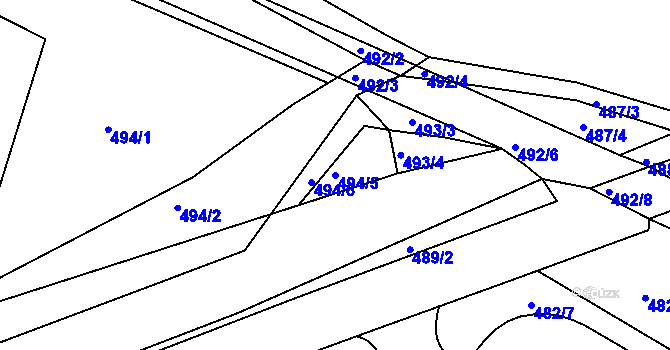 Parcela st. 494/5 v KÚ Kašnice, Katastrální mapa