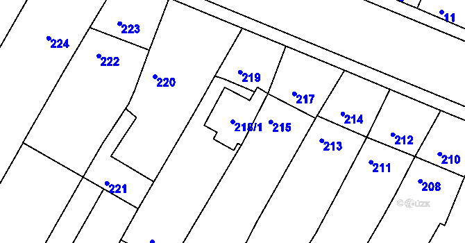 Parcela st. 218/1 v KÚ Kašnice, Katastrální mapa