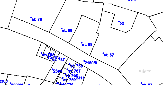 Parcela st. 68 v KÚ Kašperské Hory, Katastrální mapa