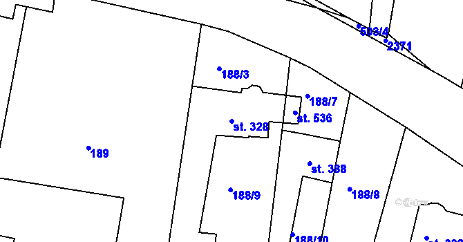 Parcela st. 328 v KÚ Kašperské Hory, Katastrální mapa