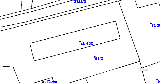 Parcela st. 432 v KÚ Kašperské Hory, Katastrální mapa