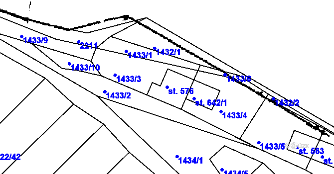 Parcela st. 576 v KÚ Kašperské Hory, Katastrální mapa