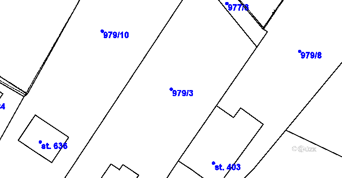 Parcela st. 979/3 v KÚ Kašperské Hory, Katastrální mapa