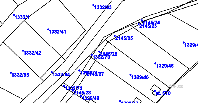 Parcela st. 2145/26 v KÚ Kašperské Hory, Katastrální mapa
