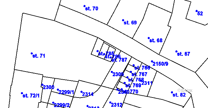 Parcela st. 786 v KÚ Kašperské Hory, Katastrální mapa