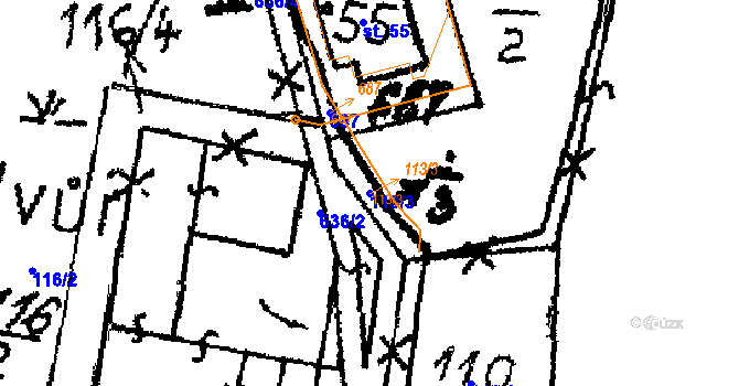 Parcela st. 113/3 v KÚ Lídlovy Dvory, Katastrální mapa