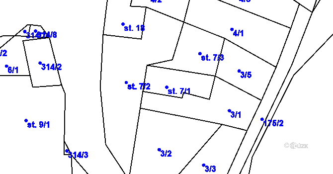 Parcela st. 7/1 v KÚ Opolenec, Katastrální mapa