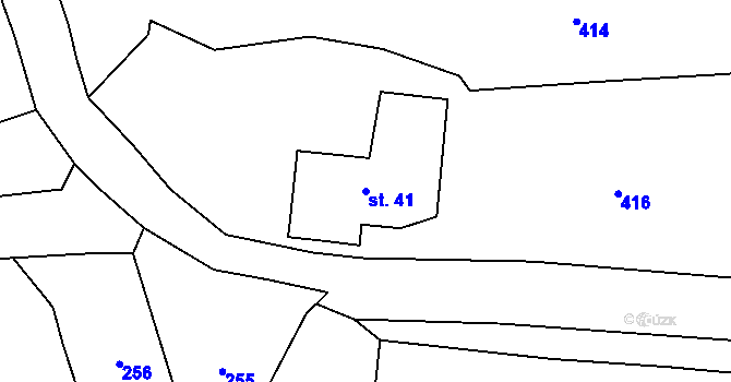 Parcela st. 41 v KÚ Tuškov, Katastrální mapa