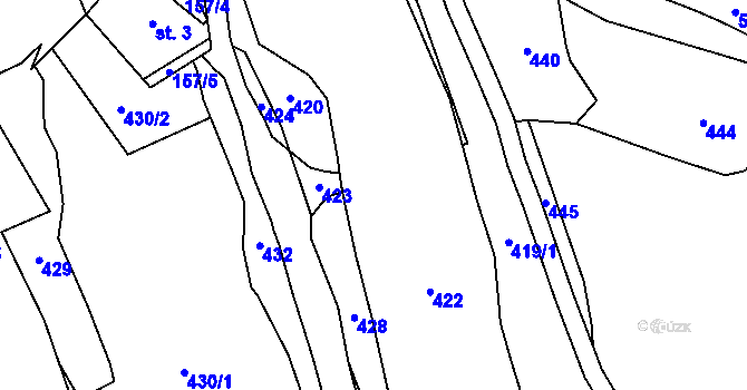 Parcela st. 46/1 v KÚ Žlíbek, Katastrální mapa