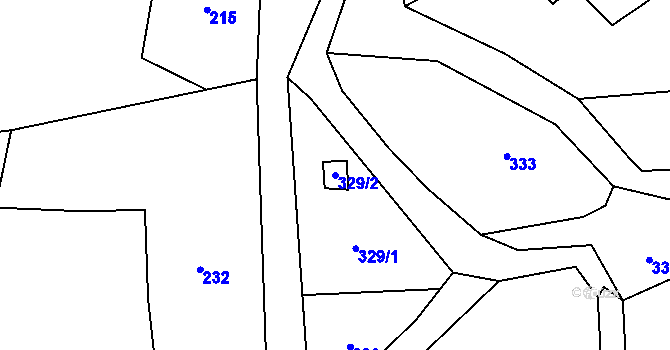Parcela st. 329/2 v KÚ Kateřinice, Katastrální mapa