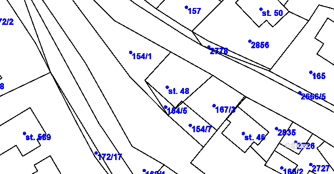 Parcela st. 48 v KÚ Kateřinice u Vsetína, Katastrální mapa