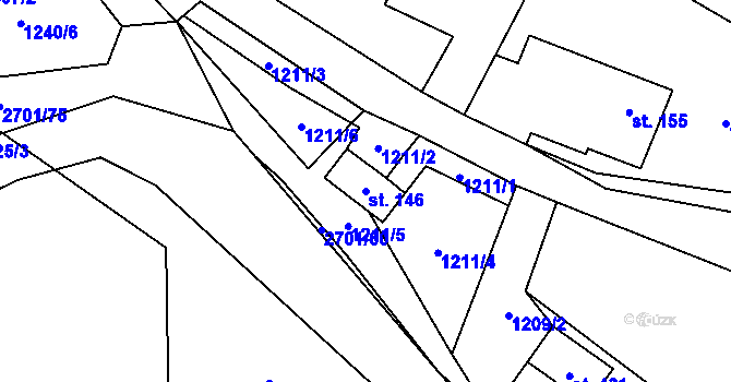 Parcela st. 146 v KÚ Kateřinice u Vsetína, Katastrální mapa