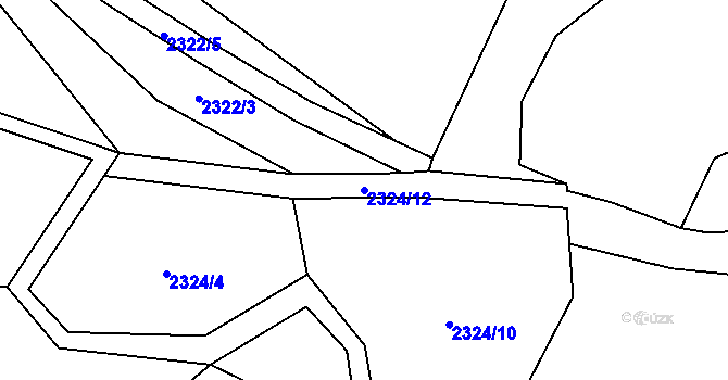 Parcela st. 2324/12 v KÚ Kateřinice u Vsetína, Katastrální mapa