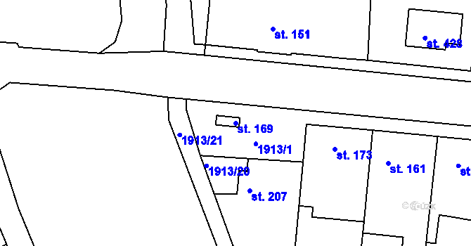 Parcela st. 169 v KÚ Katovice, Katastrální mapa