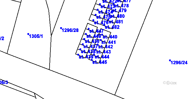 Parcela st. 443 v KÚ Katovice, Katastrální mapa