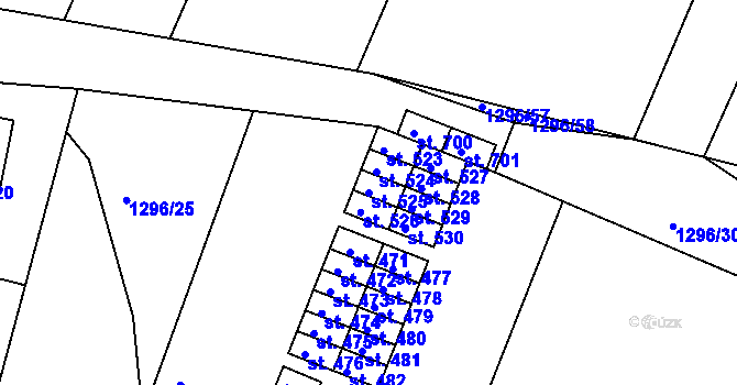 Parcela st. 525 v KÚ Katovice, Katastrální mapa