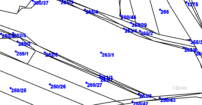 Parcela st. 263/1 v KÚ Katovice, Katastrální mapa