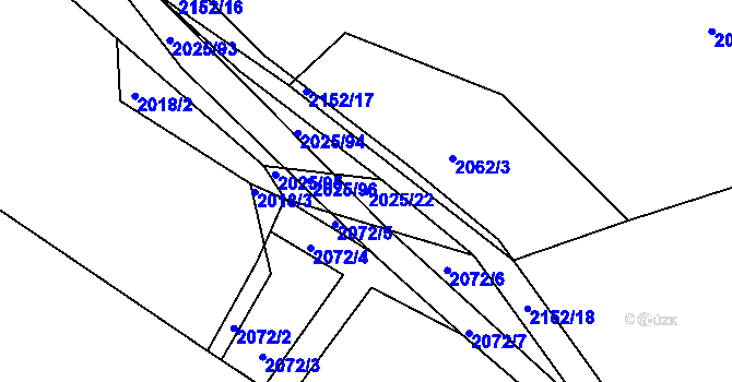 Parcela st. 2025/22 v KÚ Katovice, Katastrální mapa