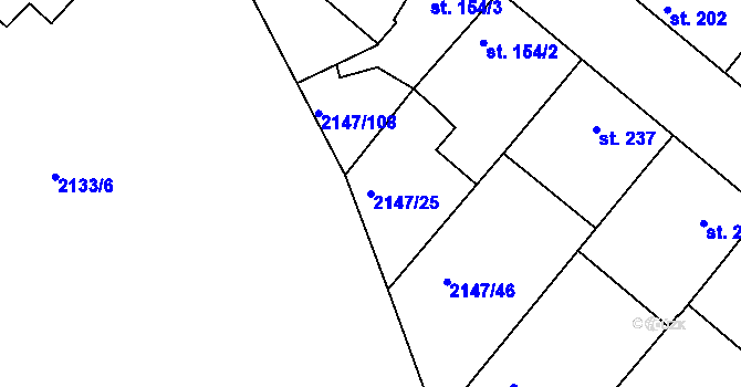Parcela st. 2147/25 v KÚ Katovice, Katastrální mapa