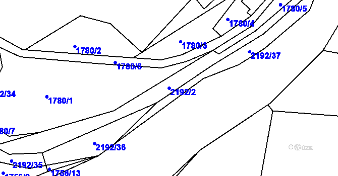 Parcela st. 2192/2 v KÚ Katovice, Katastrální mapa