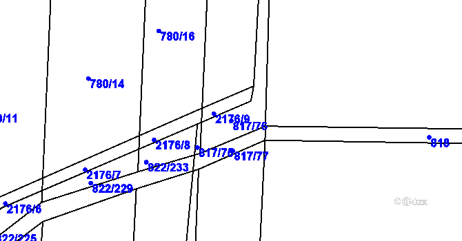 Parcela st. 817/76 v KÚ Katovice, Katastrální mapa