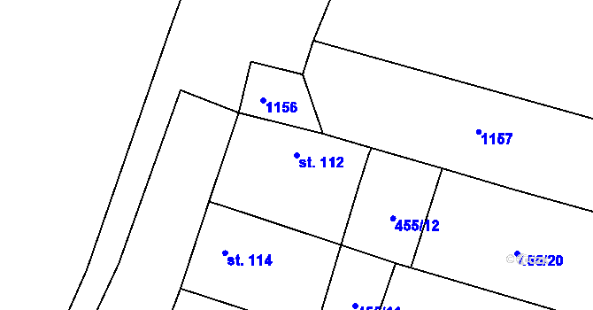 Parcela st. 112 v KÚ Katusice, Katastrální mapa