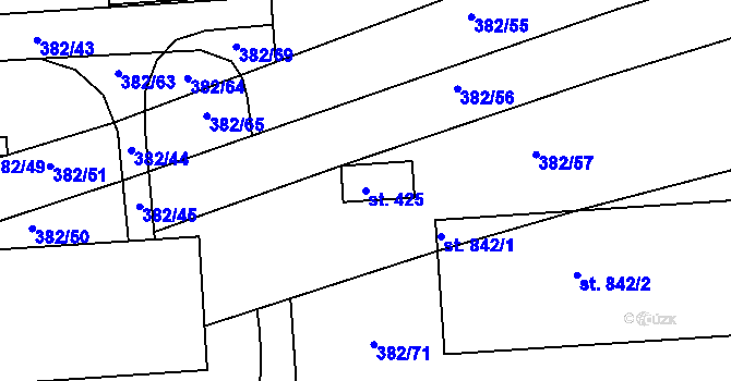 Parcela st. 425 v KÚ Kaznějov, Katastrální mapa